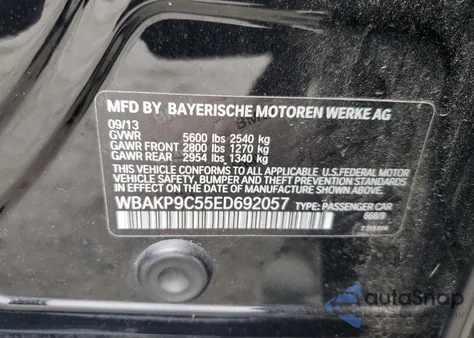 2014 BMW 550 Xi z USA, uszkodzony, nr VIN WBAKP9C55ED692057